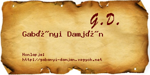Gabányi Damján névjegykártya